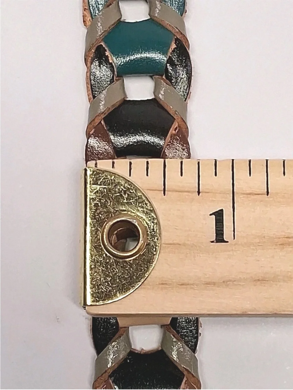 NWT! Patricia Nash Atina Turquoise Multi Color Woven Leather Belt - Size S (41”)